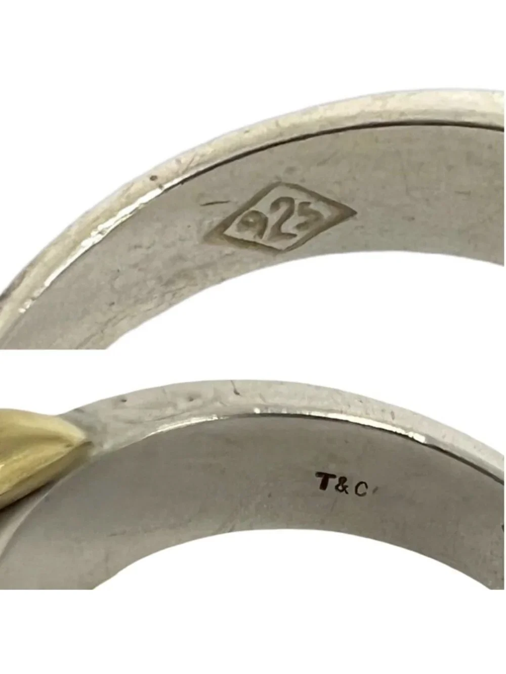 Tiffany & Co Signature Ring 925 Sterling Silver Gold